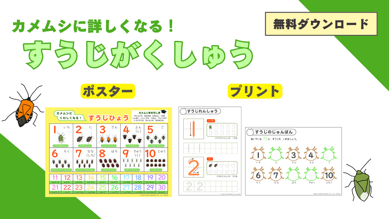 無料ダウンロード！カメムシに詳しくなる！数字学習